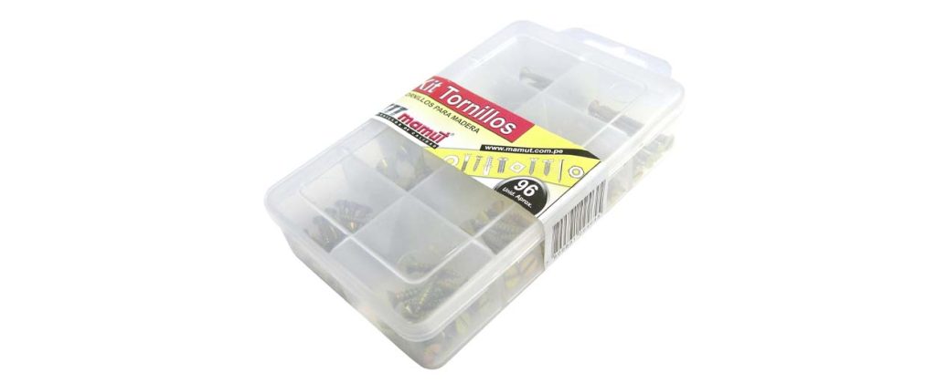 Caja Plástica de Tornillos para Madera