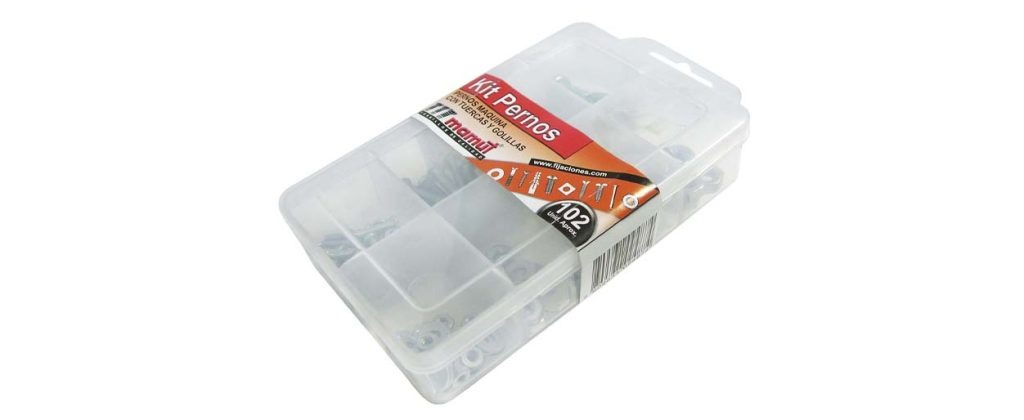 Caja Plástica de Perno Cocina + Tuerca + Golilla